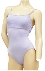 画像2: 【RIESEL】ホールバック レースキャミソールレオタード (2)