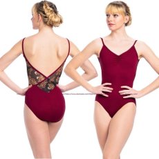 画像1: エインズリーウェア｜ALLEGRA PINCH LEOTARD WITH GRAND ELEGANCE PRINTレオタード｜RUBY (1)