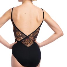 画像2: エインズリーウェア｜ALLEGRA PINCH LEOTARD WITH GRAND ELEGANCE PRINTレオタード｜ブラック (2)