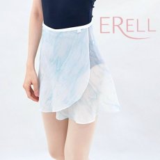 画像1: ERELL（エレル）BREEZE プリントラップスカート｜ブルー (1)