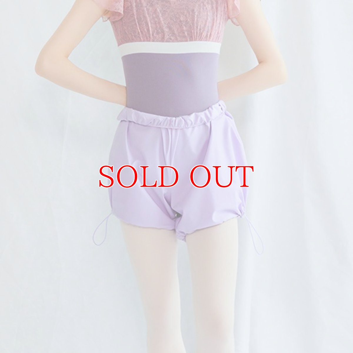 ERELL（エレル）SUMMER サウナショートパンツ 少し厚め ライトパープル バレエショートパンツ デザイン詳細｜ダンスケイト