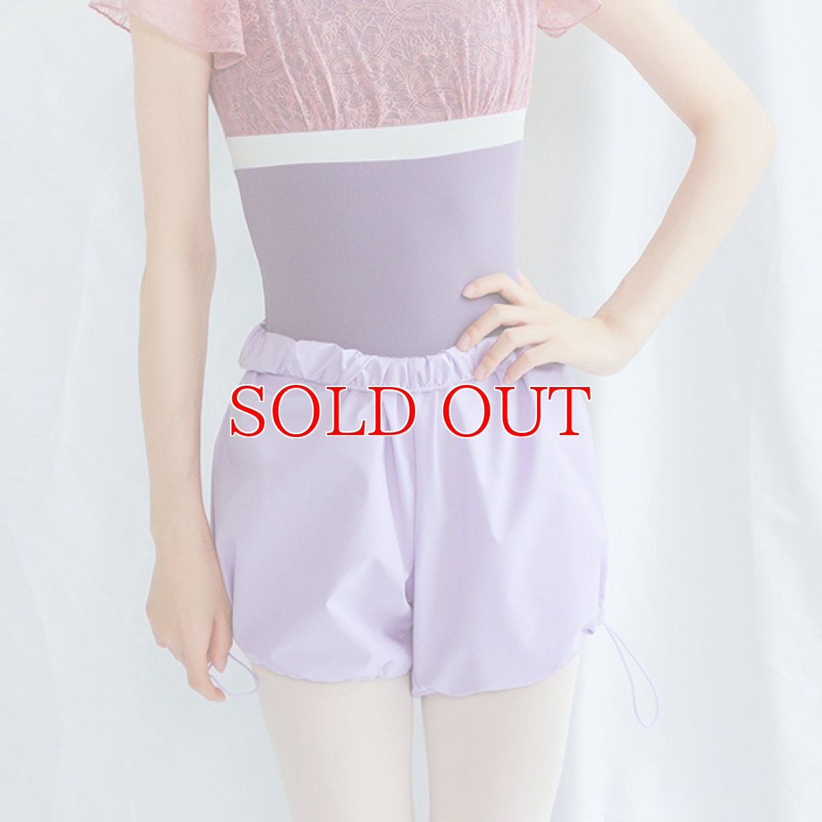 ERELL（エレル）SUMMER サウナショートパンツ 少し厚め ライトパープル バレエショートパンツ 着用イメージ｜ダンスケイト