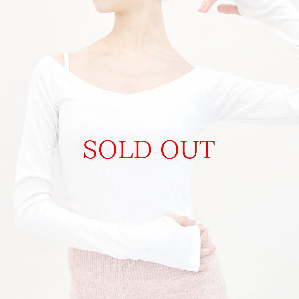 画像2: ERELL（エレル）HONEY BEE RIB トップス｜ホワイト (2)