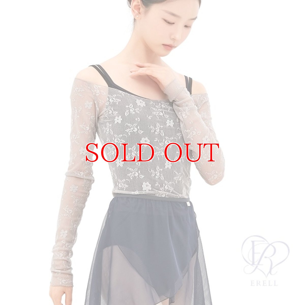 画像1: ERELL（エレル）EVENING レースロングスリーブトップス｜グレー (1)