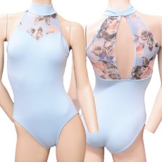 画像1: 【BETTY】ブルーローズメッシュ ホルターネック レオタード (1)
