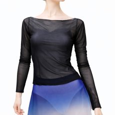 ダンスケイト バレエメッシュトップス ブラック フロント