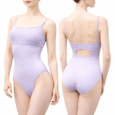 画像1: 【RIESEL】ホールバック レースキャミソールレオタード (1)