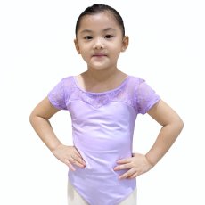 画像3: 【CRYSTA】レースフレンチスリーブレオタード 子供サイズ (3)