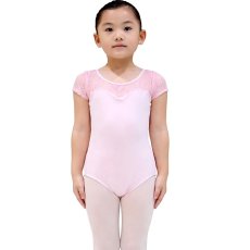 画像1: 【CRYSTA】レースフレンチスリーブレオタード 子供サイズ (1)