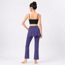 画像3: 【TEACHER2】ウエストリボン ティーチャーズパンツ （スカート付）ダークパープル (3)