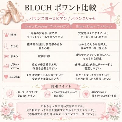 画像1: BLOCH（ブロック）トウシューズ ES0162L Balance Lisse（バランスリッセ）幅広・かかとフィット