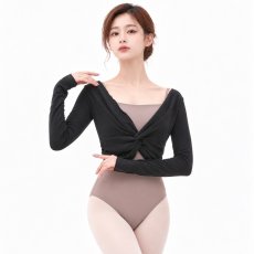 ERELL エレル Hazy Twist Warmer Top ブラック バレエトップス