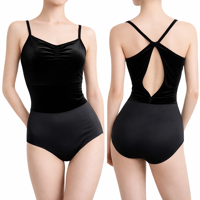 ダンスケイト レオタード ベロア ブラック