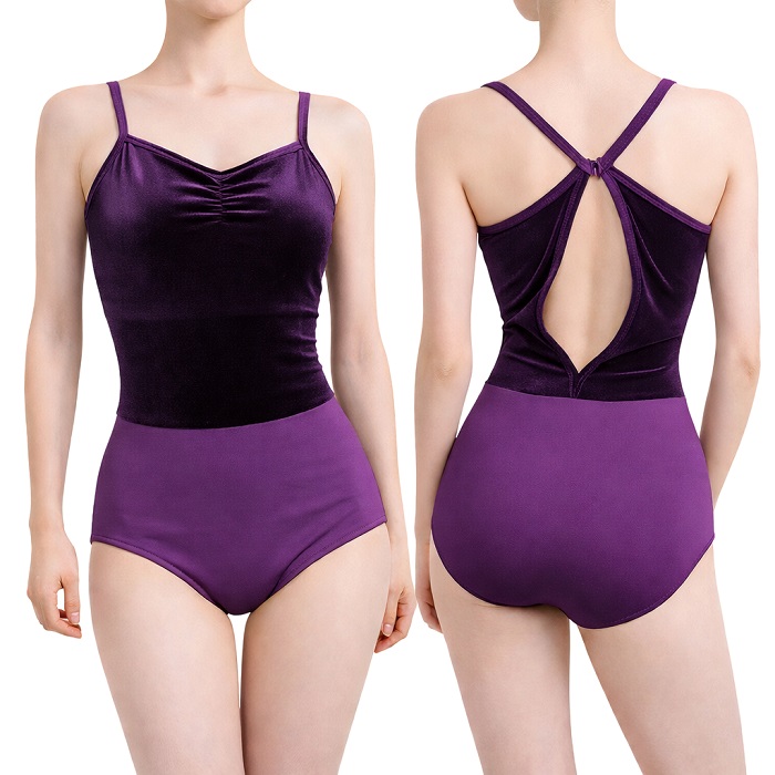 ダンスケイト レオタード ベロア ダークパープル