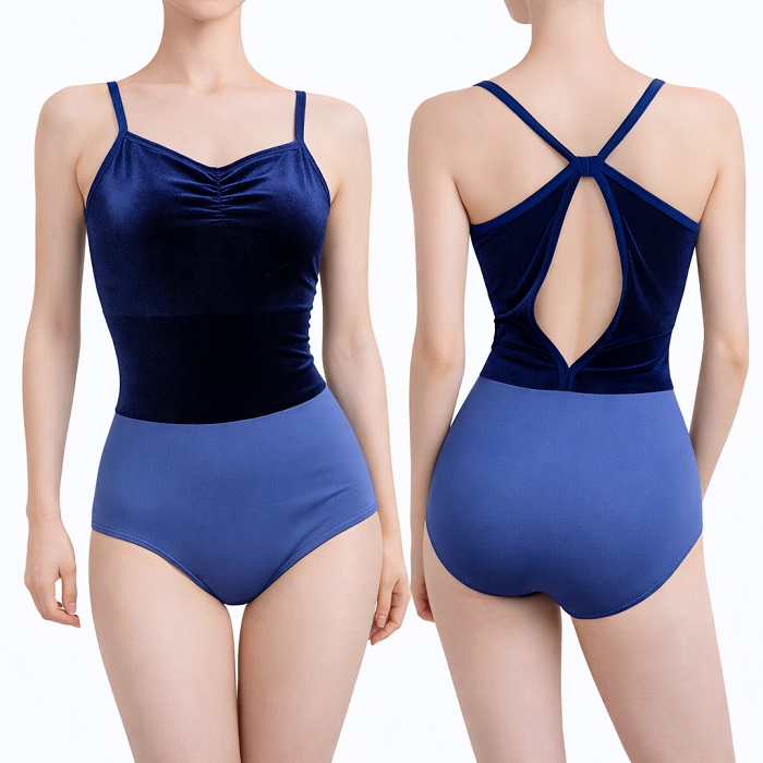 ダンスケイト レオタード ベロア ネイビー