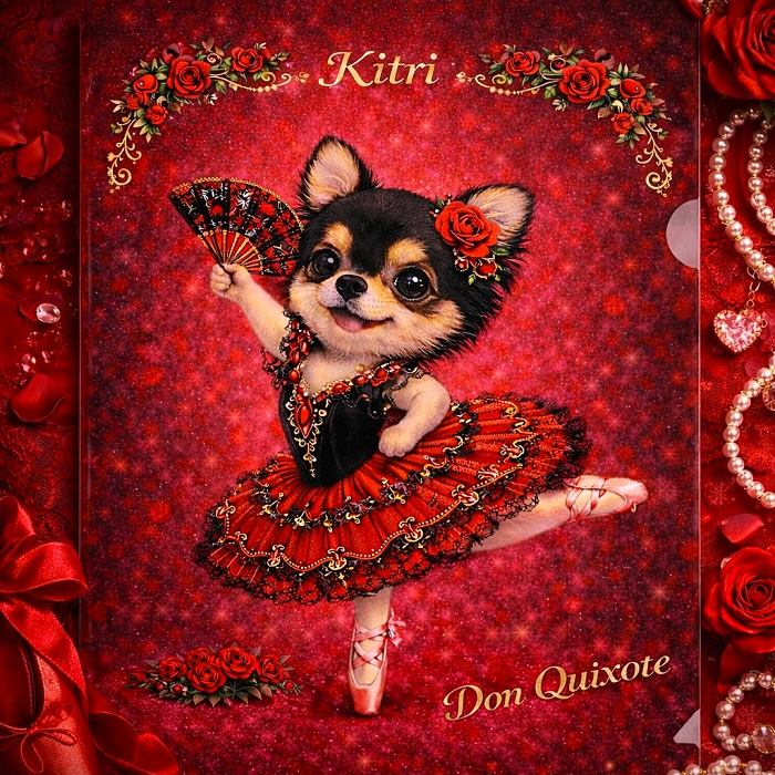 バレエ衣裳のチワワイラスト ドンキのキトリ