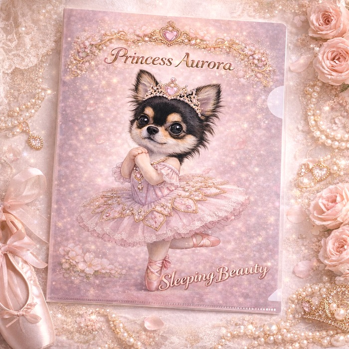 バレエ衣裳のチワワイラスト オーロラ