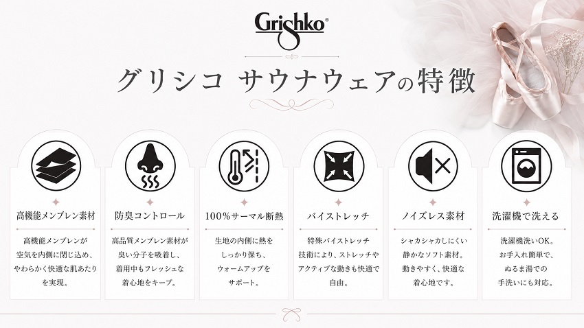 GRISHKO グリシコ Heat Retention Wear 特徴 高保温メンブレン素材